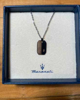 Collana Maserati Uomo con Piastrina Bicolore