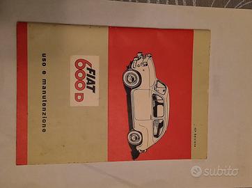 libretto uso e manutenzione fiat 600 D