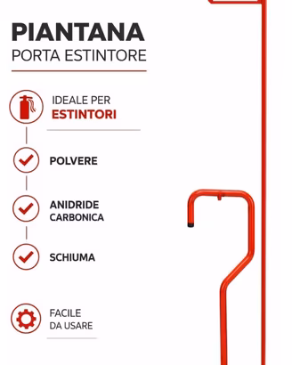 Supporto per estintore a piantana