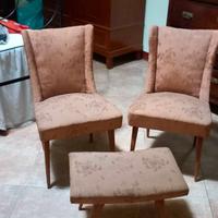 poltroncine da camera e sgabello abbinato