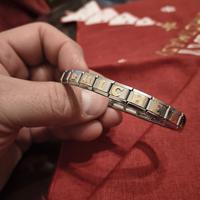 bracciale acciaio/oro con incisione nome MICHELE 