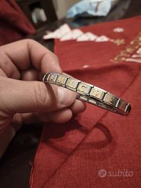 bracciale acciaio/oro con incisione nome MICHELE 