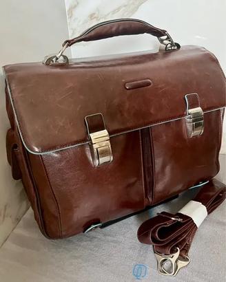 borsa tracolla piquadro pelle marrone
