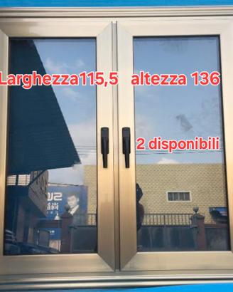 4 finestre in alluminio complete di telaio