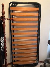 Rete letto singolo con doghe in legno x2