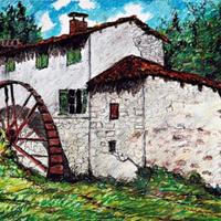 "Niviano-Mulino Cornola" pastello di L.Mesini