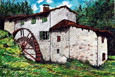 "Niviano-Mulino Cornola" pastello di L.Mesini
