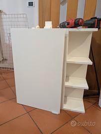 Mobiletto bagno da muro con mensole esterne