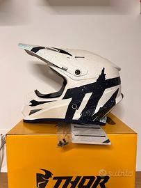 Casco THOR Sector Hype bianco blu opaco MOTOCROSS