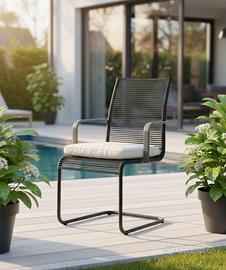 sedia da esterno intrecciata