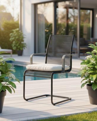 sedia da esterno intrecciata