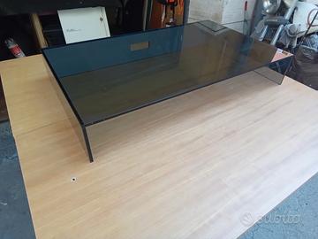 porta tv rialzato in vetro fume'