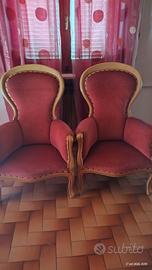 Copia poltrone in velluto stile classico