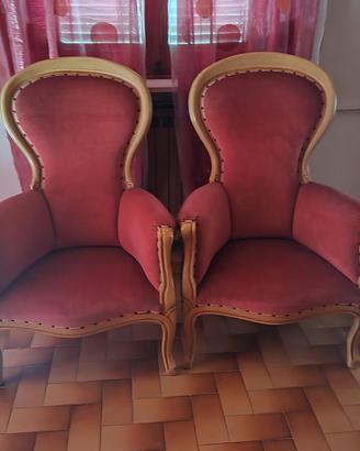 Copia poltrone in velluto stile classico