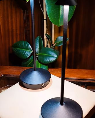 Coppia Lampade arredamento. Wireless, Touch, Nero