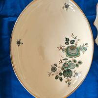 vassoio con 2 candelabri in porcellana