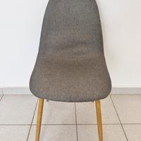 Sedie Jonstrup tessuto grigio/color rovere