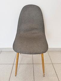 Sedie Jonstrup tessuto grigio/color rovere