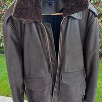 Giubbotto pilota vera pelle vacchetta brown nuovo