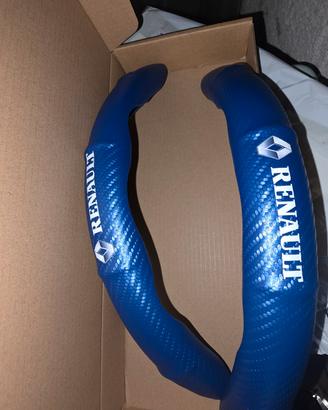 Coprivolante blu Per Macchina Renault con scritta 