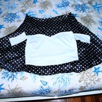 Completo gonna pois lycra + top bianco elasticizza