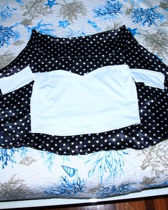 Completo gonna pois lycra + top bianco elasticizza