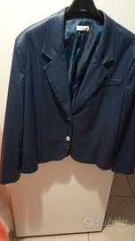 giacca in ecopelle blu