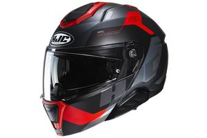 Casco modulare Hjc i91 nero Rosso opaco