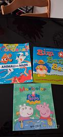 Lotto 3 libri attività e da colorare bimbi