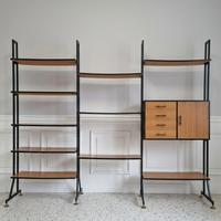 Libreria modulare vintage in formica, anni '60

