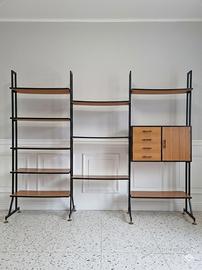 Libreria modulare vintage in formica, anni '60

