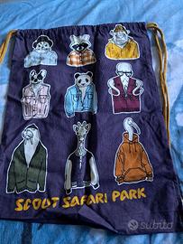 sacca zaino bambino scout bag animali zoo safari