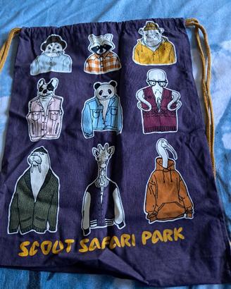 sacca zaino bambino scout bag animali zoo safari