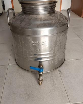Fusto olio 30 litri in acciaio inox 18/10