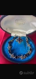 Set di bracciale e anello con granati