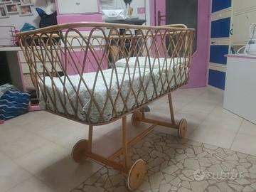 culla in vimini + materasso