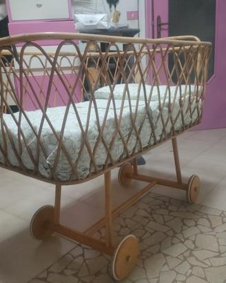 culla in vimini + materasso