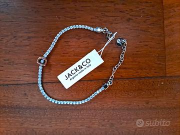 Bracciale tennis argento925 lettera D placcata oro