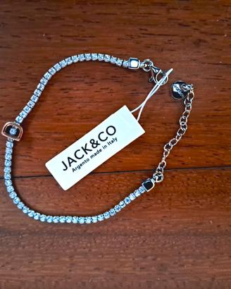 Bracciale tennis argento925 lettera D placcata oro