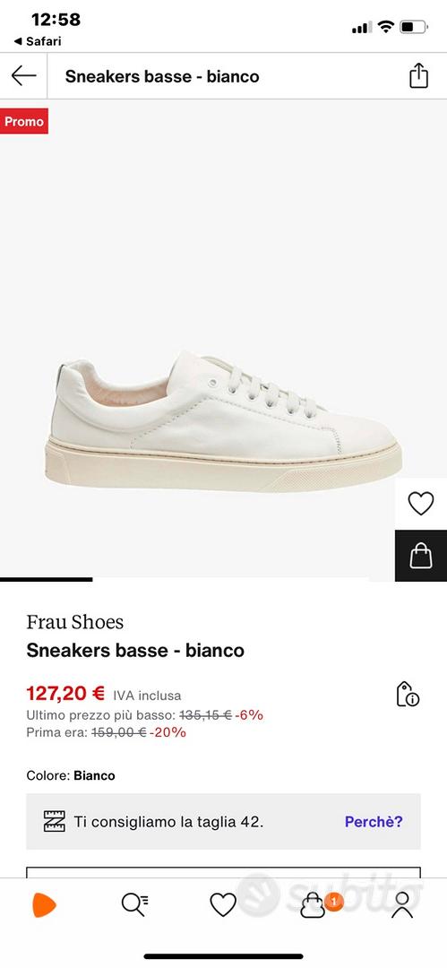 Scarpe Frau Uomo bianche 42 Abbigliamento e Accessori In vendita
