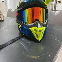 Casco scorpion VX-16+maschrina progrip multicolore