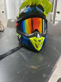 Casco scorpion VX-16+maschrina progrip multicolore