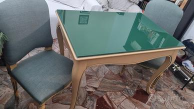 Tavolo antico stile veneziano con sedie