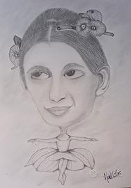 caricatura Carla Fracci pezzo unico