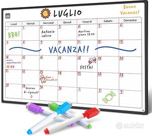 Lavagna Magnetica Mensile per Frigo + 4 pennarelli
