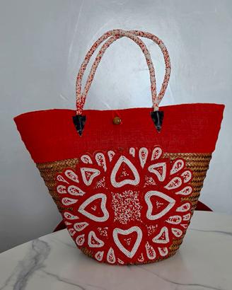 Borsa in rafia estiva fatta a mano