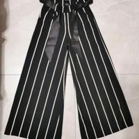 pantalone a zampa di elefante con righe