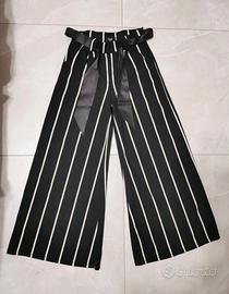 pantalone a zampa di elefante con righe