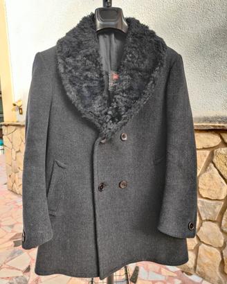 Cappotto Uomo con Collo in Eco Pelliccia Taglia 46