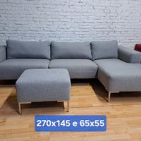 Divano con Penisola Design tessuti grigi Top